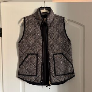 J Crew Women's Black & White Herringbone Vest